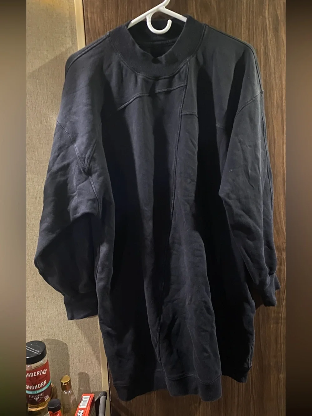 LULULEMON broken beats black oversized sweatshirt dress 6